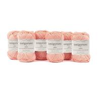 Amigurumi by Tricot Café - Pelote de fil pur coton pour poupées et marionnettes au crochet, sacs au crochet et vêtements légers - Aiguilles/Crochet 3,00/4,00 - Rose Saumon 140-6 Pièces