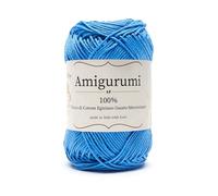 Amigurumi by Tricot Café - Pelote de fil pur coton pour poupées et marionnettes au crochet, sacs au crochet et vêtements légers - Aiguilles/Crochet 3,00/4,00 - Fiordaliso 2-1 pièce