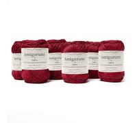 Amigurumi by Tricot Café - Pelotes de fil pur coton pour poupées et marionnettes au crochet, sacs au crochet et vêtements légers - Aiguilles/Crochet 3,00/4,00 - Borbyaux 286-6 pièces