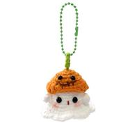 Amigurumi Ghost Doll - Knitted Plush Figure, Pocket Comfort Toy, Creative Cute Ornament, Small Support Companion Plush | Soft Stress Relief Buddy Everyday Carry Present Choice For Colleague Buddy