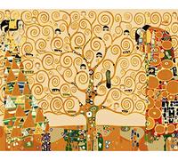 Amiiba Gustav Klimt Kit de peinture par numéros - Frise de Stoclet - Arbre de vie - 40,6 x 50,8 cm - Peinture acrylique par numéros - Art mural (arbre, avec cadre)