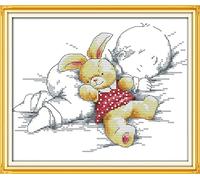 Amiiba Kit de broderie au point de croix estampillé, bébé garçon endormi 11 ct 34,8 x 26,9 cm (bébé)