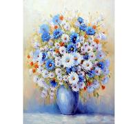 Amiiba Kit de broderie au point de croix pré-imprimé pour adultes, marguerites(marguerite)