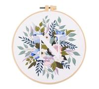 Amiiba Kit de démarrage de broderie avec motif lettre N, kit complet de broderie au point de croix estampé pour adultes débutants (lettre N)