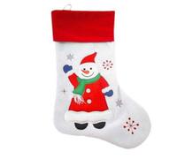 Amikado Botte de Noël Blanche brodée avec Un prénom (Bonhomme de Neige)