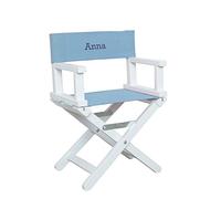Amikado Fauteuil de metteur en scène bébé & Enfant - châssis Blanc (Bleu Ciel) - Dimensions : H 55 x L 36 x P 28 cm