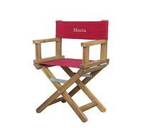 Amikado - Fauteuil de metteur en scène bébé & Enfant - Châssis Bois Naturel (Rouge) - Dimensions : H 55 x L 36 x P 28 cm