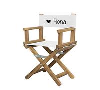 Amikado - Fauteuil de metteur en scène bébé & Enfant imprimé avec Motif Coeur (Noir) - Dimensions : H 55 x L 36 x P 28 cm