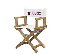 Amikado - Fauteuil de metteur en scène bébé & Enfant imprimé avec Motif Couronne (Aubergine) - Dimensions : H 55 x L 36 x P 28 cm