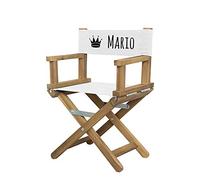 Amikado Fauteuil de metteur en scène bébé & Enfant imprimé avec Motif Couronne (Noir) - Dimensions : H 55 x L 36 x P 28 cm