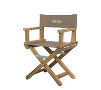 Amikado Fauteuil de metteur en scène bébé & Enfant personnalisé - châssis Bois Naturel (Taupe) - Dimensions : H 55 x L 36 x P 28 cm