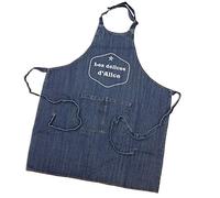 Amikado Tablier personnalisé Jeans brodé Label avec prénom et Texte