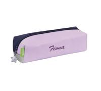 Amikado Tann's Trousse Lisa Personnalisée avec Broderie Prénom, 1 Compartiment, Violette et Bleue, Polyester 600D Déperlant, Fournitures Scolaires Enfant, 21 x 6 x 6,5 cm