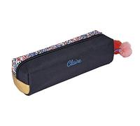 Amikado Trousse Tann's brodée Fleurs Antonia Bleu