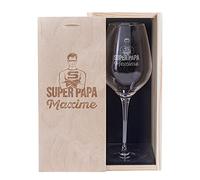 Amikado Verre à vin gravé fête des pères - Super Papa (Verre et coffret)