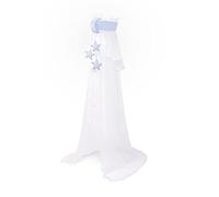 Amilian Ciel de lit avec nœud pour lit de bébé, décoration pour Chambre d'enfant, baldaquin ; Rideau de lit ; Ciel de lit : Ciel de Lune/étoiles Bleu Clair (fabriqué en UE)