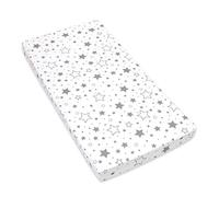 Amilian Drap-housse en 100 % coton pour lit bébé/lit enfant 60 x 120 cm ou 70 x 140 cm, Bonne nuit grise, 60 x 120 cm