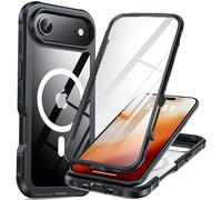 AMILIFECASES Coque pour iPhone Air, [Compatible avec MagSafe] Coque de protection intégrale avec protecteur d'écran en verre intégré, 3,7 m, anti-chute, antichoc pour iPhone 17 Air 6,6", noir