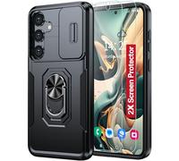 AMILIFECASES Coque pour Samsung Galaxy S24 Plus,Coque S24 Plus avec Cache Caméra & 2*Protections d'écran,Antichoc Antichute,Compatible avec Samsung S24 Plus 5G (6.7'')-Noir