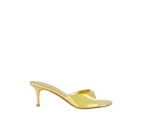 Amina Muaddi, Femme, Chaussures, Jaune, Taille: 36 EU Chaussons Jeanne Miroir Doré