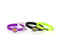 aminco Lot de 4 Bracelets en Silicone sous Licence Officielle NBA Los Angeles Lakers