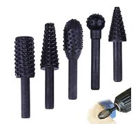 Amindz Fraise rotative, Lot de 5 fraises rotatives pour meuleuse - Tige ronde de 6.2 mm - Outils de sculpture du bois