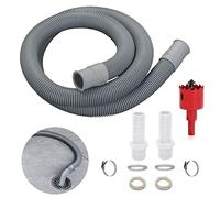 Amindz kit de raccordement pour citerne de Pluie,recuperateur d Eau de Pluie Tuyau de raccordement de 100 cm et 2 raccords de Tuyau de 20 mm avec Contre-écrou, raccord pour citernes de Pluie