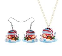 AMINIY Ensemble de bijoux en acrylique pour décoration de Noël Igloo - Couleur : multicolore