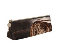 AMINNU American West Rodeo Hat Trousse à crayons multifonction avec fermeture éclair Convient pour l'école et le bureau Unisexe, blanc, Taille unique, Trousse de maquillage