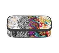 AMINNU Avantage du cerveau gauche et droit - Grande capacité - Trousse multifonction pour adolescents - Avec fermeture éclair - Convient pour l'école et le bureau., Noir , Taille unique, Trousse de