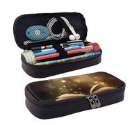 AMINNU Book Under The Light Leather Pencil Case Durable Pencil Case Student Pencil Case Zipper Pencil Case Suitable for School and Office Unisex, Noir , Taille unique, Trousse de maquillage