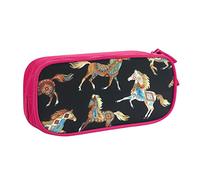 AMINNU Brown Horse Trousse à crayons multifonction avec fermeture éclair Convient pour l'école et le bureau Unisexe, rose, Taille unique, Trousse de maquillage