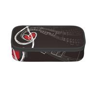 AMINNU Treble Love and Music Trousse à crayons de grande capacité, multifonction, pour adolescents, avec fermeture éclair, convient pour l'école et le bureau., Noir , Taille unique, Trousse de