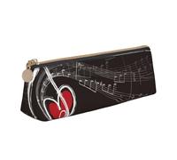 AMINNU Treble Love and Music Trousse à crayons multifonction avec fermeture éclair pour école et bureau, unisexe, blanc, Taille unique, Trousse de maquillage