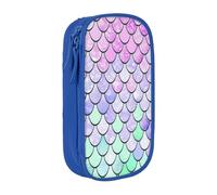 AMINNU Trousse à crayons à motif d'écailles de sirène, trousse à crayons multifonctionnelle, avec fermeture éclair, convient pour l'école et le bureau, unisexe., bleu, Taille unique, Trousse de