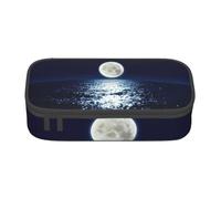 AMINNU Trousse à crayons pleine lune dans la nuit - Grande capacité - Multifonctionnel - Pour adolescents - Avec fermeture éclair - Convient pour l'école et le bureau, Noir , Taille unique, Trousse de