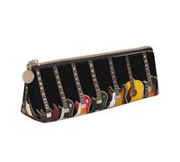 AMINNU Trousse à crayons pour guitare électrique, multifonction, avec fermeture éclair, convient pour l'école et le bureau, unisexe, blanc, Taille unique, Trousse de maquillage