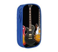 AMINNU Trousse à crayons pour guitare électrique, multifonction, avec fermeture éclair, convient pour l'école et le bureau, unisexe, bleu, Taille unique, Trousse de maquillage