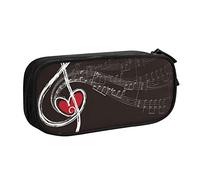 AMINNU Trousse à crayons Treble Love and Music - Multifonctionnelle - Avec fermeture éclair - Convient pour l'école et le bureau - Unisexe, Noir , Taille unique, Trousse de maquillage