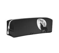Aminnu Trousse à crayons Wolf Night Moon - Durable - Pour étudiant - Fermeture éclair - Convient pour l'école et le bureau - Unisexe, blanc, Taille unique, Trousse de maquillage