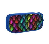 AMINNU Trousse multifonction motif écailles de dragon, avec fermeture éclair, convient pour l'école et le bureau, unisexe., bleu, Taille unique, Trousse de maquillage