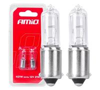 AMIO H21W Éclairage halogène blanc 21W BAY9S (Set) [Éclairage de plaque d'immatriculation - Éclairage intérieur]