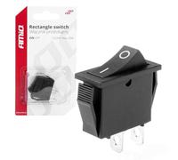 AMiO Interrupteur rectangulaire on/off 12V 20A universel noir pour voiture moto bateau camping-car