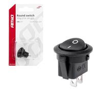 AMiO Interrupteur à bascule rond on/off 12V/24V 20A universel noir pour voiture moto bateau
