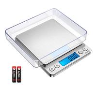 AMIR Balance de précision 0,01 g - Balance numérique 500 g/0,01 g - Balance de poche - Balance de précision numérique avec fonction PCS - Fonction tare - Conversion 6 unités - Écran LCD - Arrêt