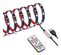 AMIR Bande LED 2,5 m 75 LED Strip 5050 RGB Guirlande lumineuse LED avec télécommande, 18 couleurs de couleur, 21 modes, éclairage TV pour écran TV, maison, Noël, fête, etc.