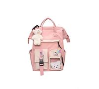 Amirty Kawaii Backpack for Women Girls,with Kawaii Pin and Accessories Pin Bear,Waterproof College High School Laptop Bookbags (Pink, 26cm*18cm*38cm) Rose