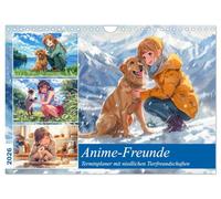 Amis de l'anime - Agenda avec d'adorables amitiés animales, Version française (Calendrier mural 2026 DIN A4 portrait), Calendrier CALVENDO mensuel