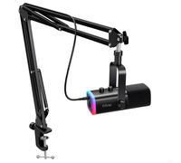 AMIS - MICROPHONE - AM8T Kit micro dynamique XLR/USB avec casque, muet, bras, RVB, pour PC, PS5/4, ampli, mixeur