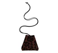 AMISENK 1. Sac à bandoulière rétro imprimé léopard en polyester avec compartiments zippés pour téléphone, clés, rouge à lèvres, petit sac à main léger pour le voyage, Café Leopard Patte, One Size
